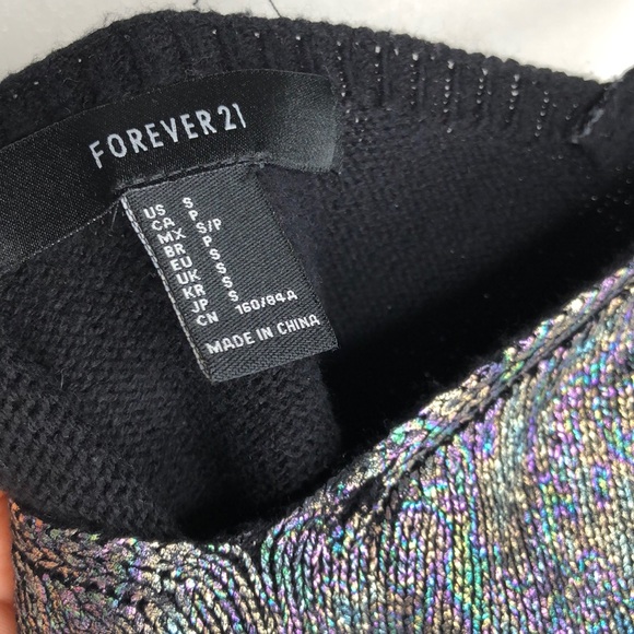 Forever 21 Metallic Purple/Green Crop Top Rib Knit - Picture 12 of 12